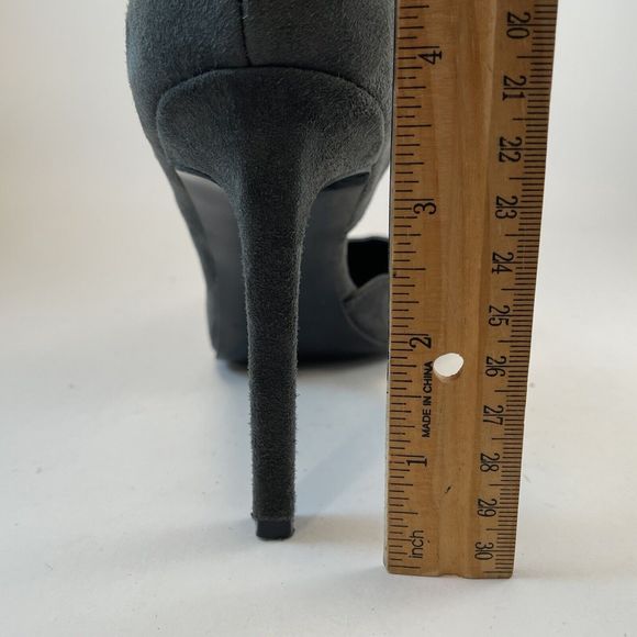 Nine West by Cameron Silver Johnny Pumps Women's Size 6 Grey Suede 3.9 Inch Heel - Picture 4 of 14
